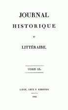 Journal historique et littéraire. Nouvelle série. Tome 9,  [tijdschrift] Journal historique et littéraire