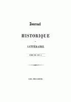 Journal historique et littéraire. Nouvelle série. Tome 16,  [tijdschrift] Journal historique et littéraire
