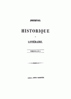 Journal historique et littéraire. Nouvelle série. Tome 17,  [tijdschrift] Journal historique et littéraire