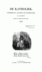 De katholiek 1858. Deel 33,  [tijdschrift] Katholiek, De