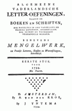 Vaderlandsche letteroefeningen. Jaargang 1794,  [tijdschrift] Vaderlandsche Letteroefeningen