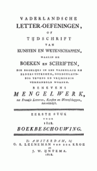Vaderlandsche letteroefeningen. Jaargang 1818,  [tijdschrift] Vaderlandsche Letteroefeningen
