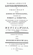 Vaderlandsche letteroefeningen. Jaargang 1837,  [tijdschrift] Vaderlandsche Letteroefeningen