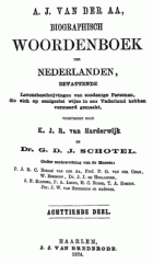 Biographisch woordenboek der Nederlanden. Deel 18, A.J. van der Aa