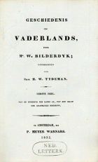Geschiedenis des vaderlands. Deel 1, Willem Bilderdijk