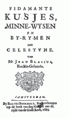 Fidamants kusjes, minne-wysen en by-rymen aan Celestyne, Joan Blasius
