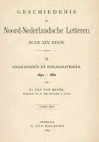 Geschiedenis der Noord-Nederlandsche letteren in de XIXe eeuw. Deel 3, Jan ten Brink
