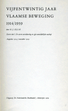 Vijfentwintig jaar Vlaamse Beweging, H.J. Elias