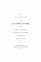 Het leven van Jan Kasper Lavatar. Deel 1, George Gessner