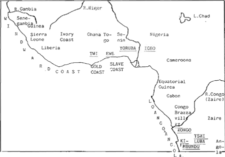 The Dutch slave trade focused on the north of the Zaire river, 