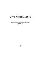 Acta Neerlandica 1,  [tijdschrift] Acta Neerlandica