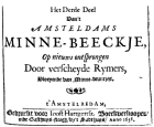 Amsterdams minne-beekje. Deel 3, Anoniem Amsterdams minne-beekje