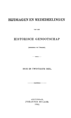 Bijdragen en Mededeelingen van het Historisch Genootschap. Deel 23,  [tijdschrift] Bijdragen en Mededeelingen van het Historisch Genootschap