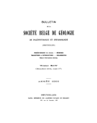 Bulletin de la Société Belge de Géologie. Jaargang 14,  [tijdschrift] Bulletin de la Société Belge de Géologie