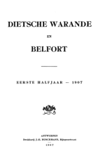 Dietsche Warande en Belfort. Jaargang 1907,  [tijdschrift] Dietsche Warande en Belfort