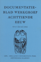 Documentatieblad werkgroep Achttiende eeuw. Jaargang 1984,  [tijdschrift] Documentatieblad werkgroep Achttiende eeuw