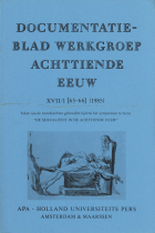 Documentatieblad werkgroep Achttiende eeuw. Jaargang 1985,  [tijdschrift] Documentatieblad werkgroep Achttiende eeuw