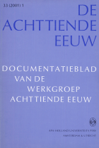 De Achttiende Eeuw. Jaargang 2001,  [tijdschrift] Documentatieblad werkgroep Achttiende eeuw