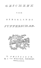 Geschenk voor Nederlands jufferschap, Anoniem Geschenk voor Nederlands jufferschap