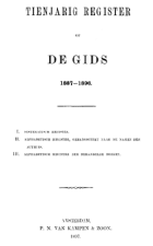 Tienjarig register op De Gids 1887-1896,  [tijdschrift] Gids, De