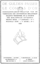 De Gulden Passer. Jaargang 8,  [tijdschrift] Gulden Passer, De