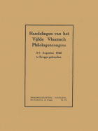 Handelingen van het vijfde Vlaamsch philologencongres,  [tijdschrift] Handelingen van het Vlaams filologencongres