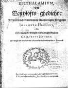 Epithalamivm, ofte bruylofts-ghedicht: ter eeren d'eersamen ende voorsienigen jongman Iohannes Hellinx, met d'eerbare ende deughd-rijcke jonghe dochter Geertrvyt Hvdden, Anoniem Epithalamivm, ofte bruylofts-ghedicht: ter eeren d'eersamen [...] iongman Iohannes Hellinx [...]