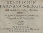 Hemelschen Parnassus-bergh, met verscheyde sang-dichten betuynt, Anoniem Hemelschen Parnassus-bergh, met verscheyde sang-dichten betuynt