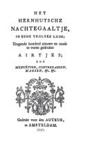 Het Hernhutsche nachtegaaltje in eene vrolyke luim, Anoniem Hernhutsche nachtegaaltje in eene vrolyke luim, Het