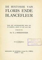 Historie van Floris ende Blancefleur, Anoniem Historie van Floris ende Blancefleur