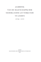 Jaarboek van de Maatschappij der Nederlandse Letterkunde, 2009-2010,  [tijdschrift] Jaarboek van de Maatschappij der Nederlandse Letterkunde [2001- ]