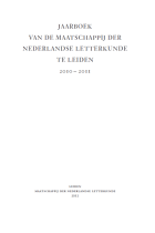 Jaarboek van de Maatschappij der Nederlandse Letterkunde, 2010-2011,  [tijdschrift] Jaarboek van de Maatschappij der Nederlandse Letterkunde [2001- ]