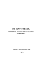 De katholiek 1900. Deel 117,  [tijdschrift] Katholiek, De