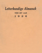 Letterkundige almanak voor het jaar 1926, Anoniem Letterkundige almanak voor het jaar 1926