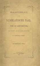 Maandblad voor Nederlandse taal, stijl en letterkunde. Jaargang 3,  [tijdschrift] Maandblad voor Nederlandse taal, stijl en letterkunde