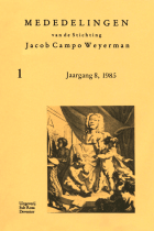 Mededelingen van de Stichting Jacob Campo Weyerman. Jaargang 8,  [tijdschrift] Mededelingen van de Stichting Jacob Campo Weyerman