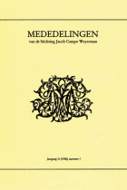 Mededelingen van de Stichting Jacob Campo Weyerman. Jaargang 21,  [tijdschrift] Mededelingen van de Stichting Jacob Campo Weyerman