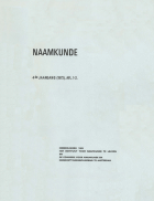 Naamkunde. Jaargang 4,  [tijdschrift] Naamkunde