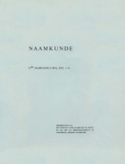 Naamkunde. Jaargang 13,  [tijdschrift] Naamkunde