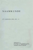 Naamkunde. Jaargang 14,  [tijdschrift] Naamkunde