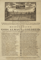 Nette afbeelding der overstrooming buiten de Haarlemmer-Poort van Amsterdam langs den Spaarendamschen Dyk, en der Waterlandsche dorpen in 't verschiet, Anoniem Nette afbeelding der overstrooming buiten de Haarlemmer-Poort van Amsterdam langs den Spaarendamschen Dyk, en der Waterlandsche dorpen in 't verschiet