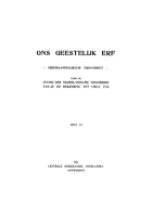 Ons geestelijk erf. Deel 6,  [tijdschrift] Ons geestelijk erf