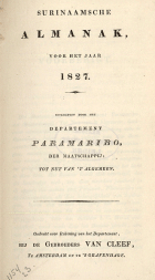 Surinaamsche Almanak voor het Jaar 1827,  [tijdschrift] Surinaamsche Almanak