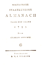 Surinaamsche Staatkundige Almanach voor den Jaare 1793,  [tijdschrift] Surinaamsche Staatkundige Almanach