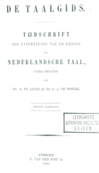 De Taalgids. Jaargang 1,  [tijdschrift] Taalgids, De