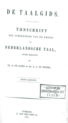 De Taalgids. Jaargang 3,  [tijdschrift] Taalgids, De