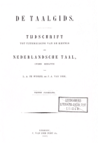 De Taalgids. Jaargang 5,  [tijdschrift] Taalgids, De