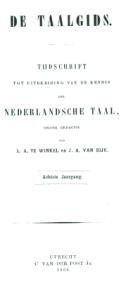 De Taalgids. Jaargang 8,  [tijdschrift] Taalgids, De