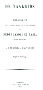 De Taalgids. Jaargang 9,  [tijdschrift] Taalgids, De