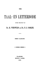 De taal- en letterbode. Jaargang 3,  [tijdschrift] Taal- en letterbode, De